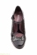 Женские туфли на каблуке GAVIS чёрно-серебряные 0