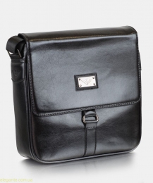 Чоловіча сумочка на плече  сучасна чорна