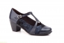 Женские туфли на каблуке GAVIS чёрно-синие